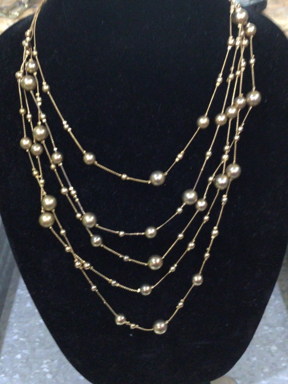 Three gold tone necklaces. All in good shape - Picture 2 of 9